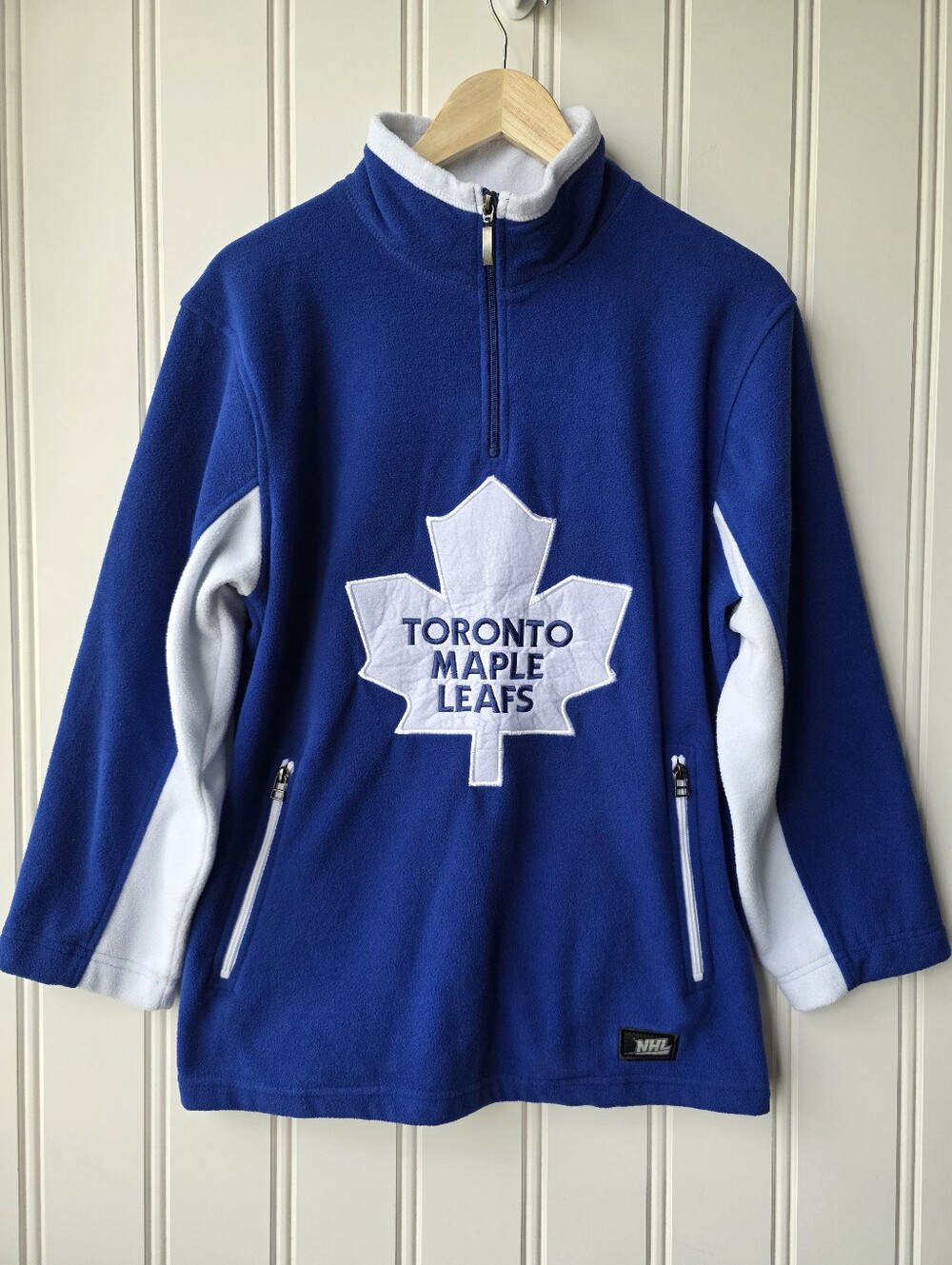 Vintage NHL Hockey Toronto Maple Leafs 1/4 Zip Fleece Sweater Mens Medium